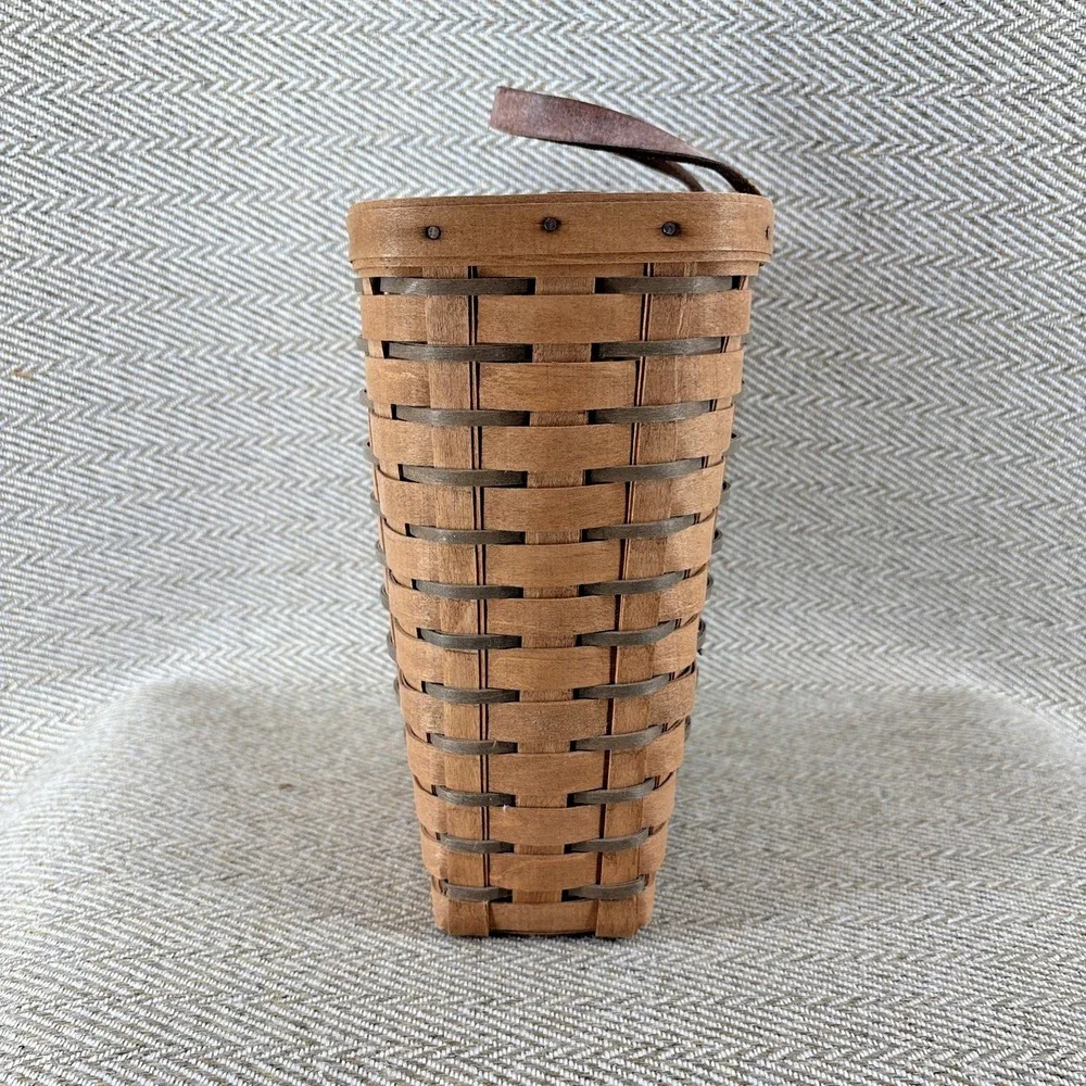 Longaberger Large Key Basket Wall Hanger Green Stripes
